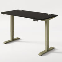 SCHREIBTISCH Elektrisch Höhenverstellbarer HomePro 140x70cm Grün/Schwarz mit Memory-Funktion, Anti-Kollisions Technologie - Schwarz/Grün, Holzwerkstoff (70/140/62cm) - Desktronic
