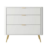 KOMODA Oval bílá 92 cm - bílá/zlatá, kov/kompozitní dřevo (92.4/83.6/38cm) - Selsey