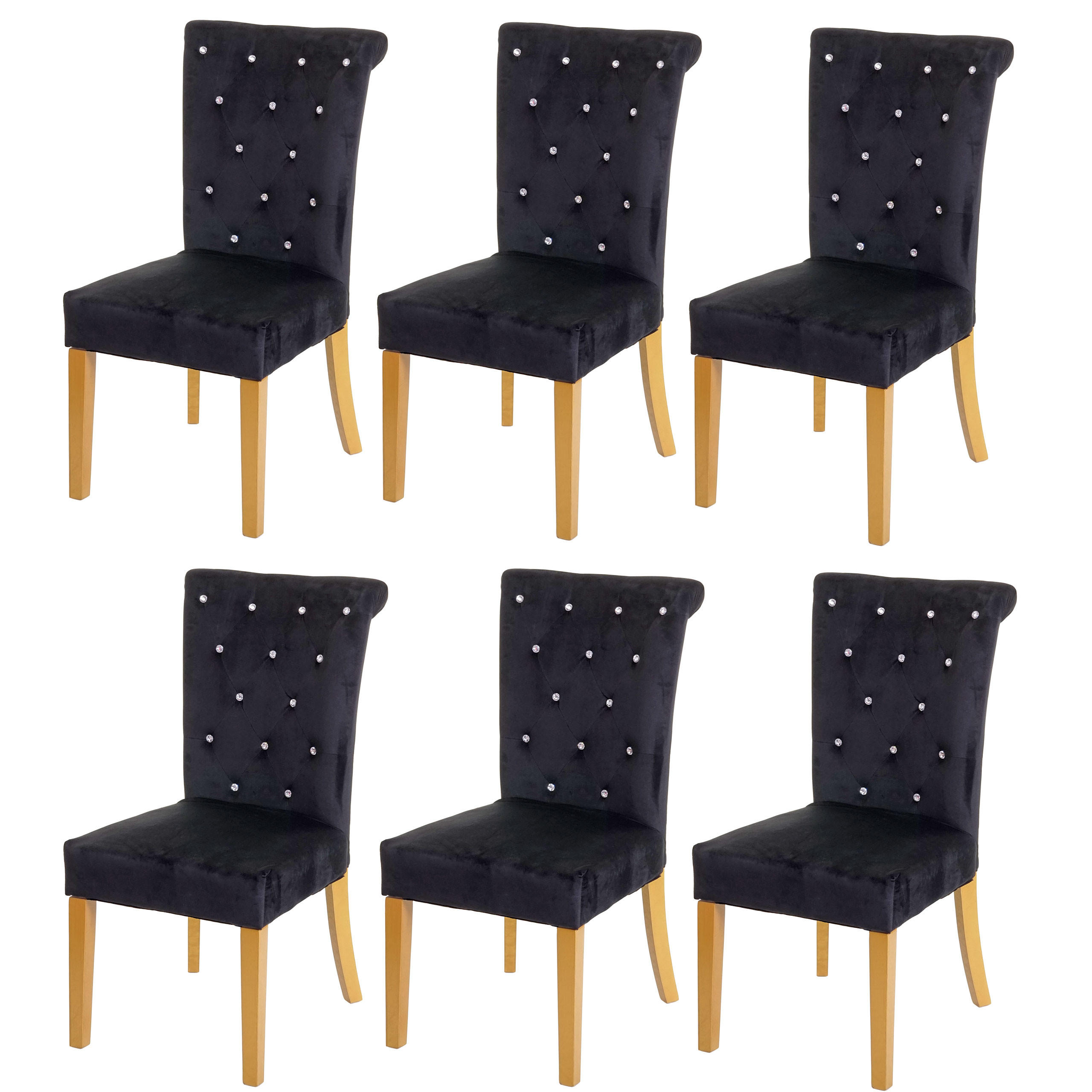 ESSZIMMERSTUHL Schwarz, Gold 6er-Set - Goldfarben/Schwarz, Textil (51/100/64cm) - MCW
