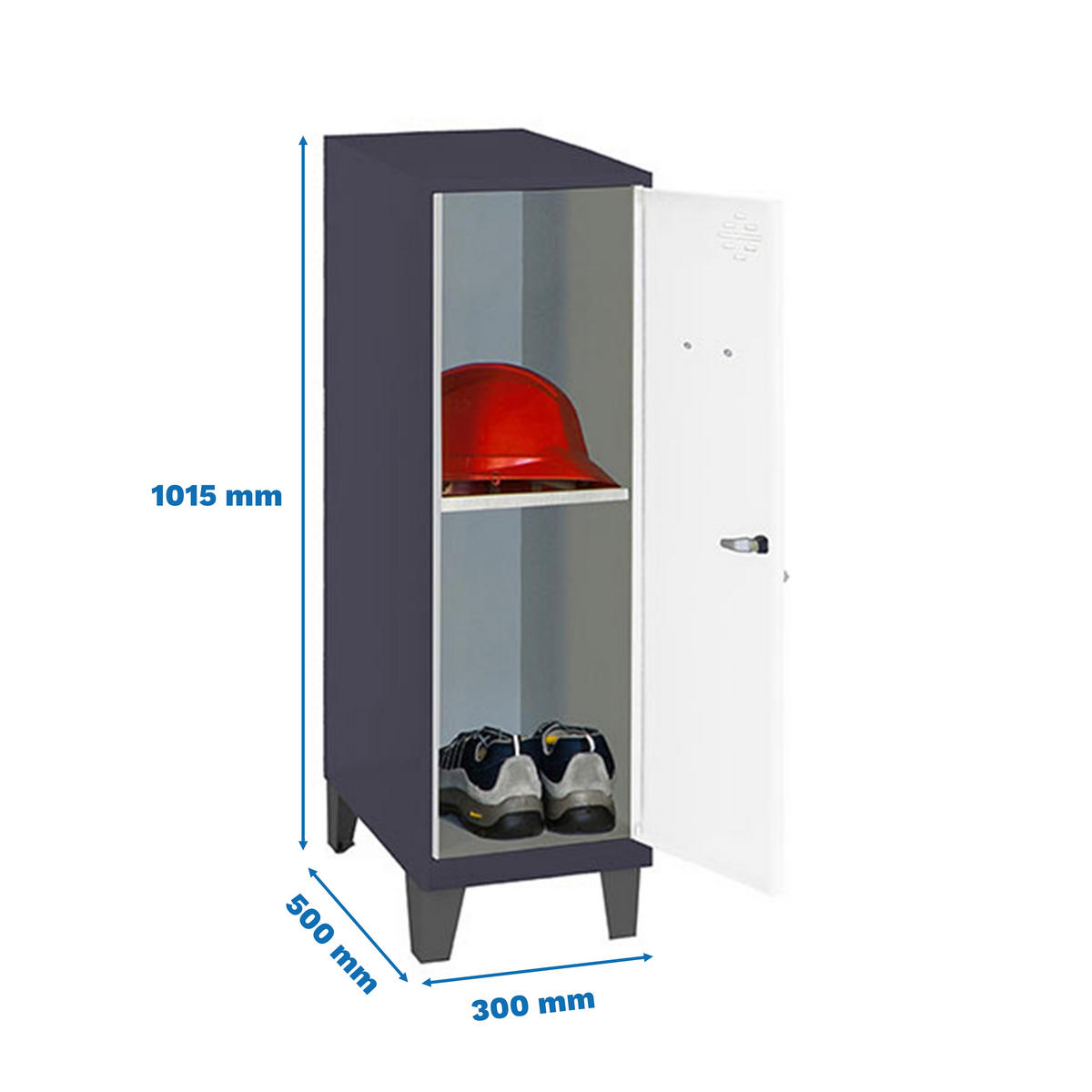 SCHLIESSFACHSCHRANK Amego HxBxT 101,5x30x50 cm 1x Fachboden Mit Standfüße Weiß-Anthrazit - Weiß, Metall (30/101.5/50cm) - PROREGAL