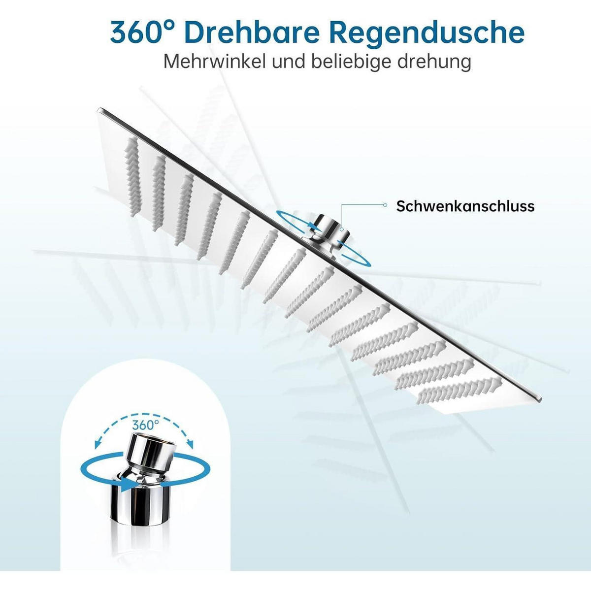 REGENDUSCHKOPF 30 cm poliertes Chrom-Finish quadratisch - Silberfarben, Metall (30.5/12.7/30.5cm)