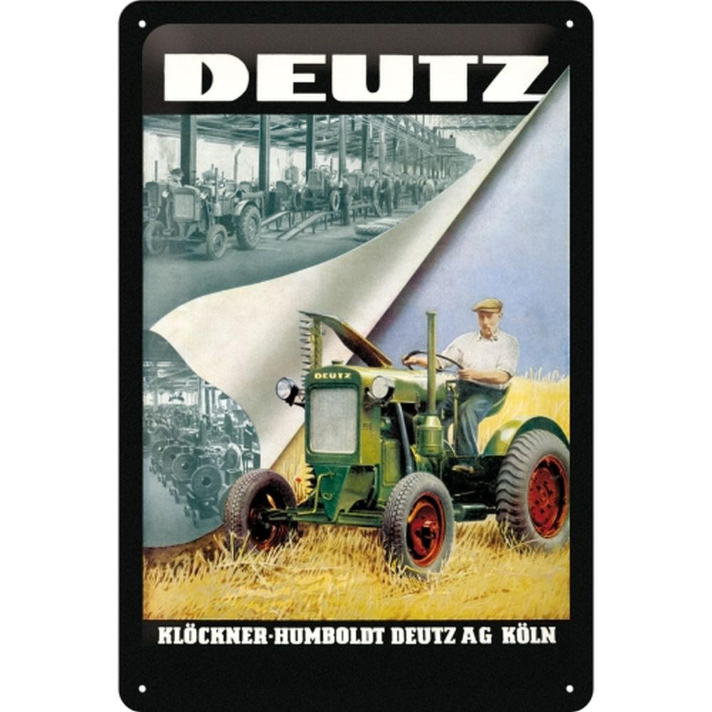 BLECHSCHILD 20/30 cm Deutz Klöckner - Multicolor, Metall (20/30/0.2cm) - Nostalgic-Art