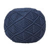 POUF dunkelblau im Makramee-Stil, 50/50/40 cm - Dunkelblau, Textil (50/40/50cm) - Homescapes