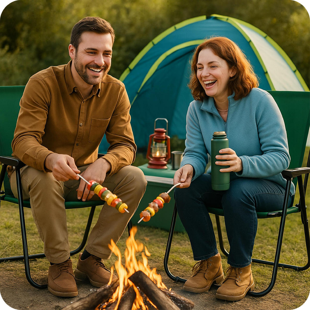 CAMPINGSTUHL Grün - Grün, Textil (51/73/46cm) - KRUMAD