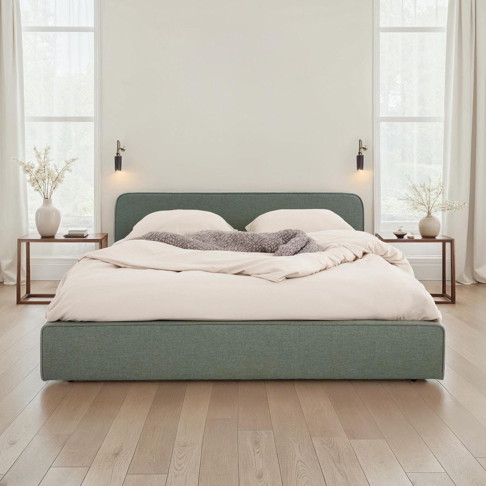 POLSTERBETT MARINI 140X200 CM - Grün, Textil (140/200cm) - IDIMEX