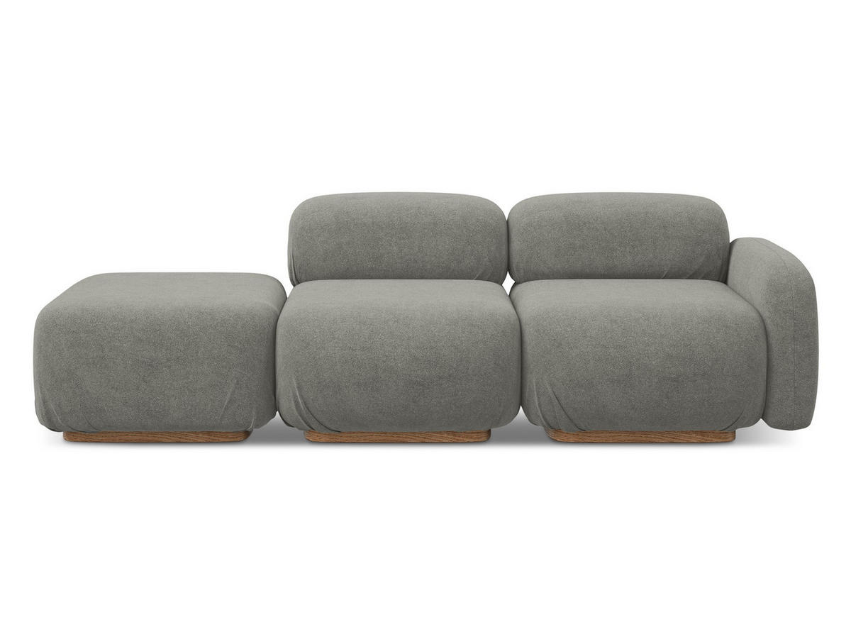 3-SITZER SOFA Links Bouclé Stoff Beige - Greige/Beige, Holz/Textil (258/73/95cm) - Makamii