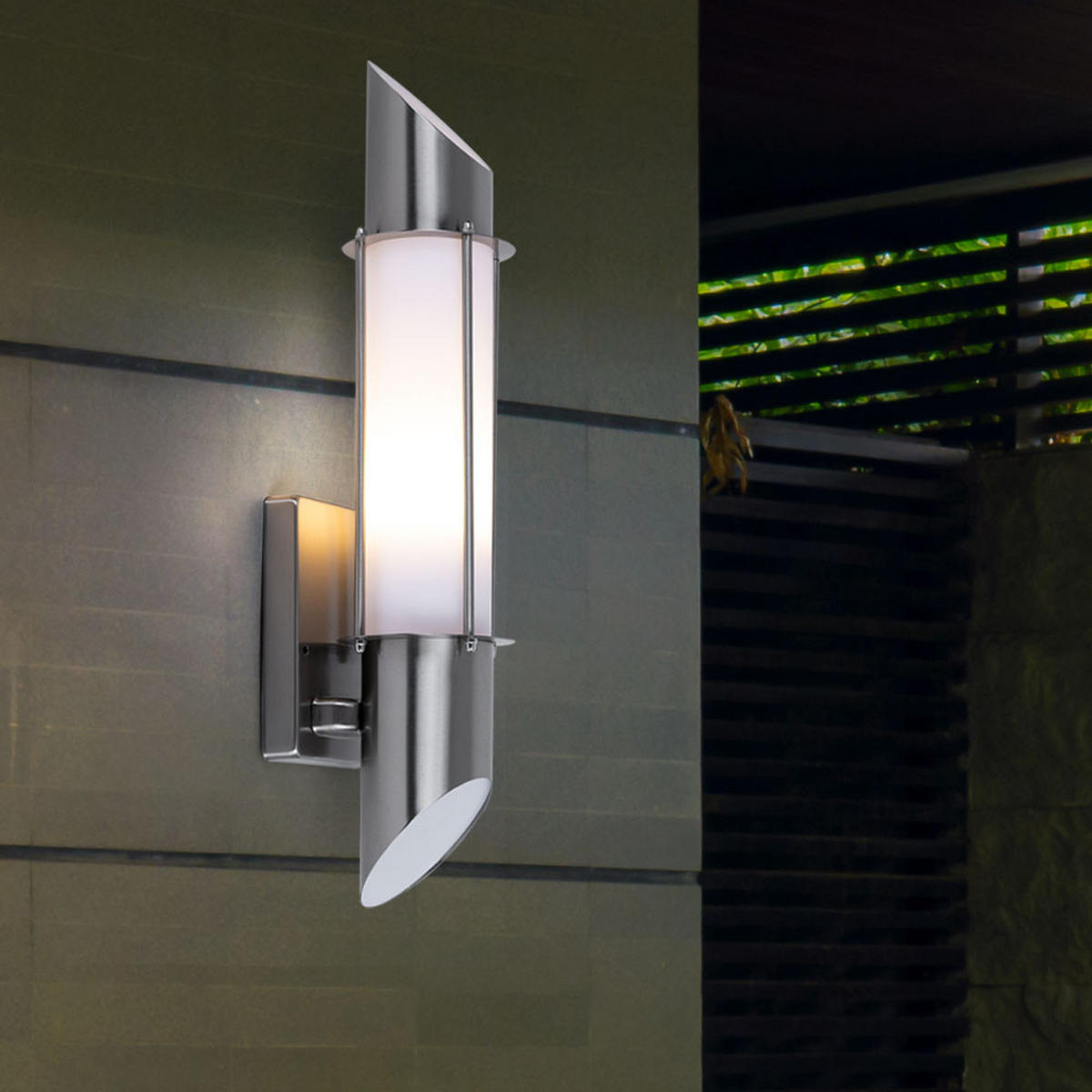 LED AUSSEN-WANDLEUCHTE Edelstahl Silber - Silberfarben, Metall (13/49.8/10.2cm)
