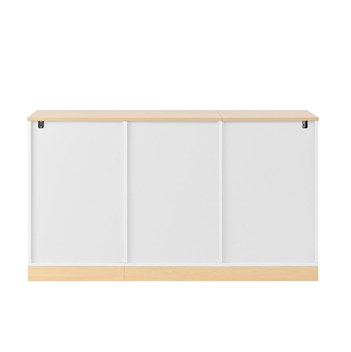 SIDEBOARD 135,5/39/76 cm weiß in Holzoptik aus Spanplatte mit 3 Türen und 2 Schubladen - Weiß, Holzwerkstoff (135.5/76/39cm) - OKWISH