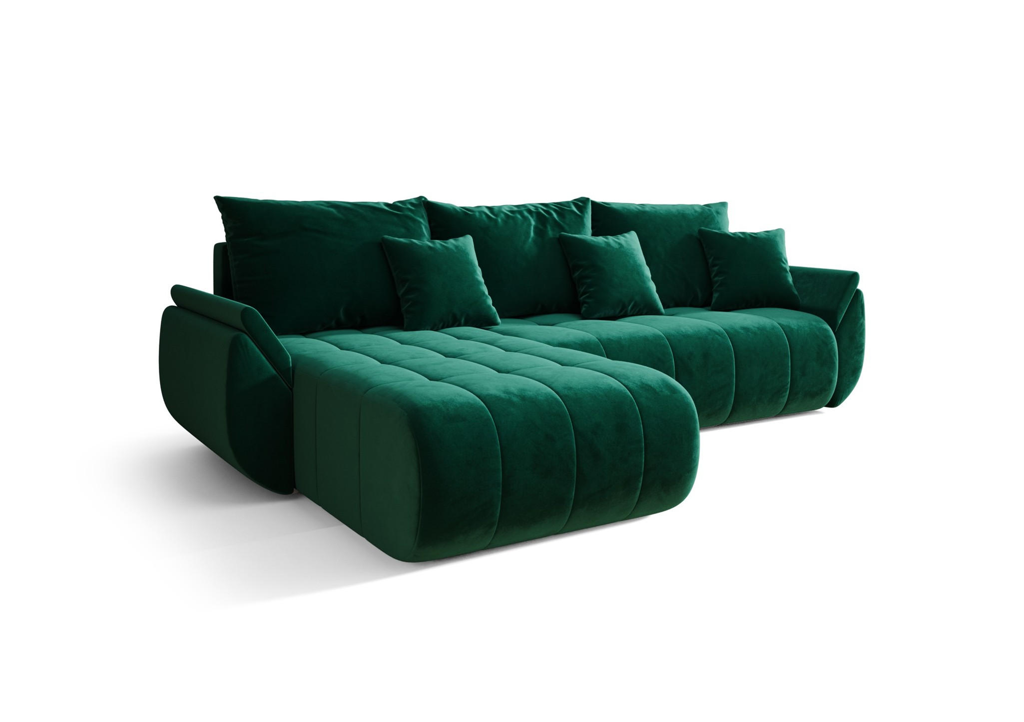 ECKSOFA Akita - Grün, Holzwerkstoff/Textil (280/185cm) - Fun Möbel