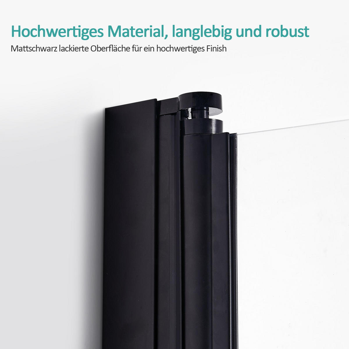 DUSCHWAND für Badewannen Faltbar mit Schwenkfunktion Schwarz 140/100 cm - Schwarz, Glas (100/140cm) - EMKE