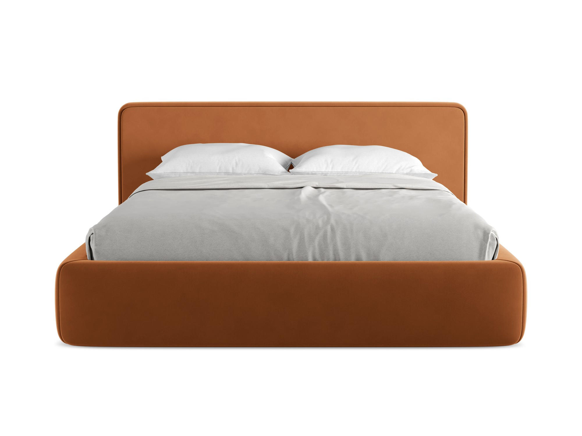 POLSTERBETT mit Bettkasten und Lattenrost 200x225 Orange - Terracotta/Schwarz, Kunststoff/Textil (160/200cm) - Makamii