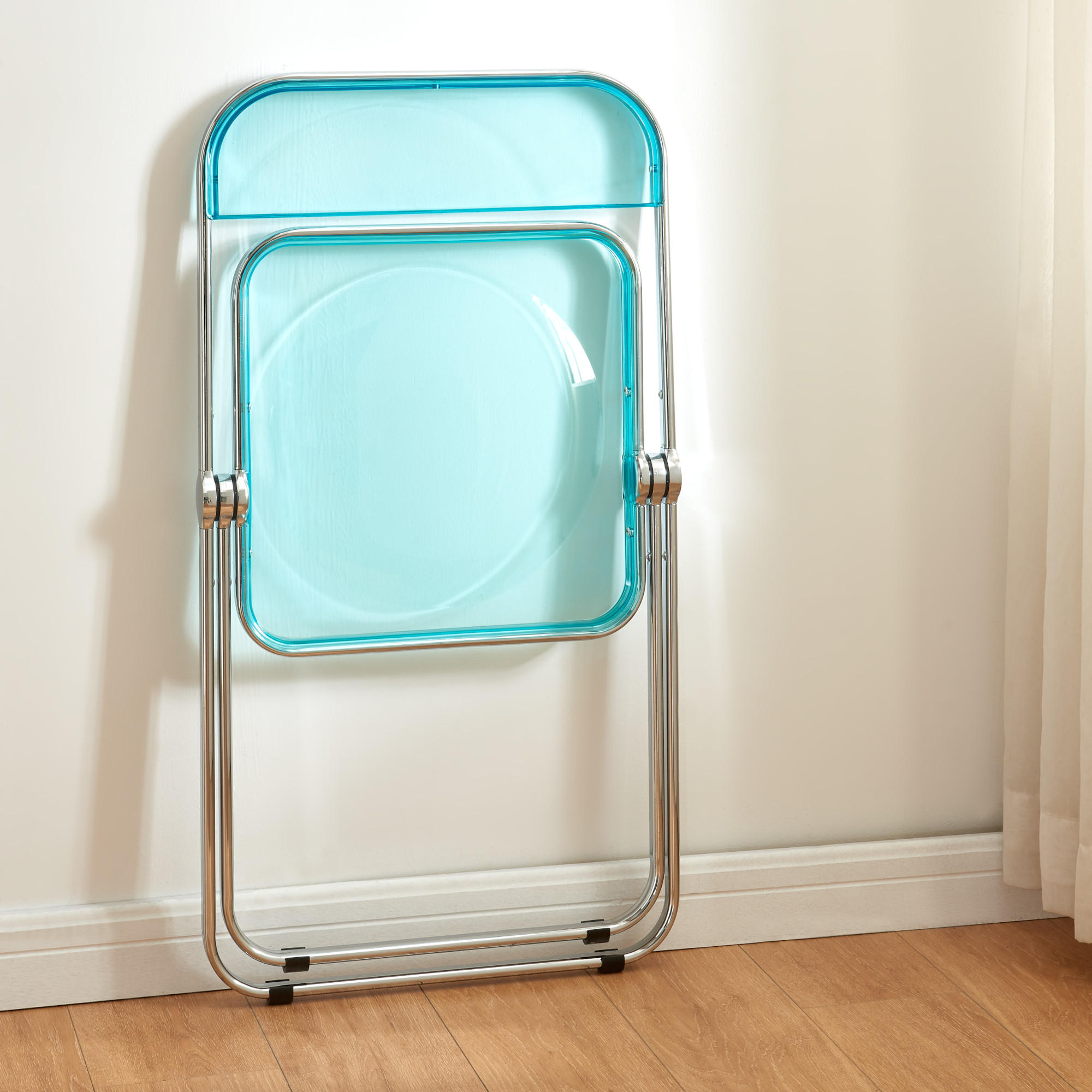 KLAPPSTUHL-SET Pornainen 2 TLG. - Hellblau, Kunststoff/Metall (46/74/47cm) - [en.casa]