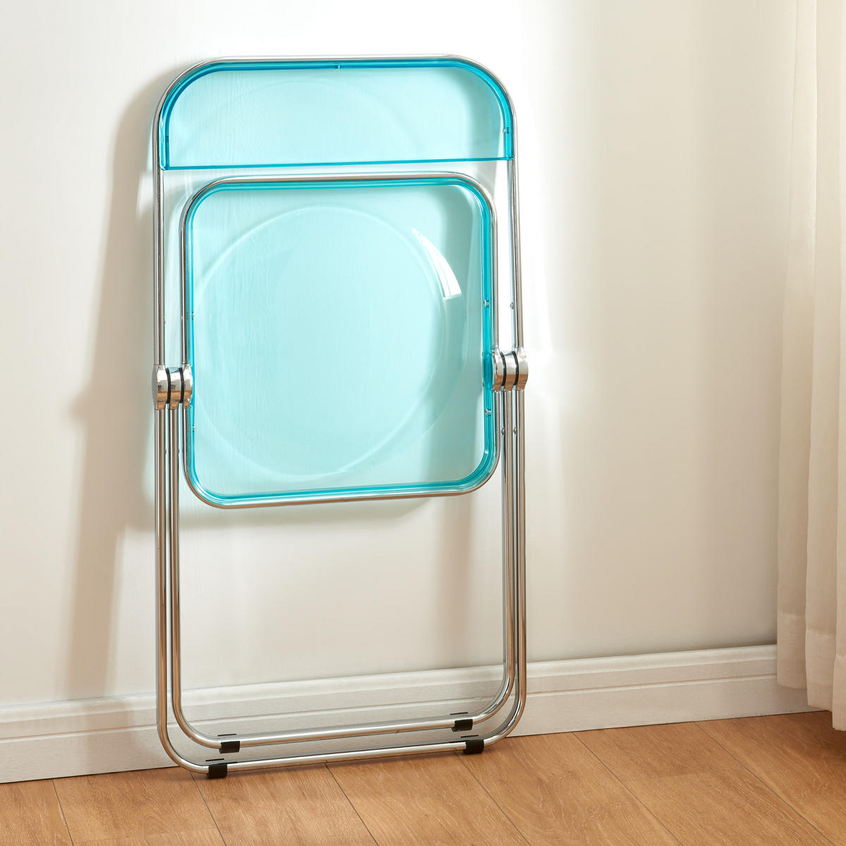 KLAPPSTUHL-SET Pornainen 2 TLG. - Hellblau, Kunststoff/Metall (46/74/47cm) - [en.casa]