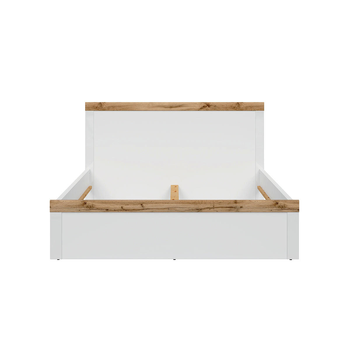 BETT 160/200 Hella Weiß und Holz - Weiß, Holzwerkstoff (160/200cm) - Petits-meubles