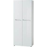 AKTENSCHRANK MUENCHEN 80x37x196cm | 5 Ordnerhöhen | Glasfront & Abschließbar | Weiß - Weiß, Holzwerkstoff/Metall (80/196/37cm) - KADIMA DESIGN