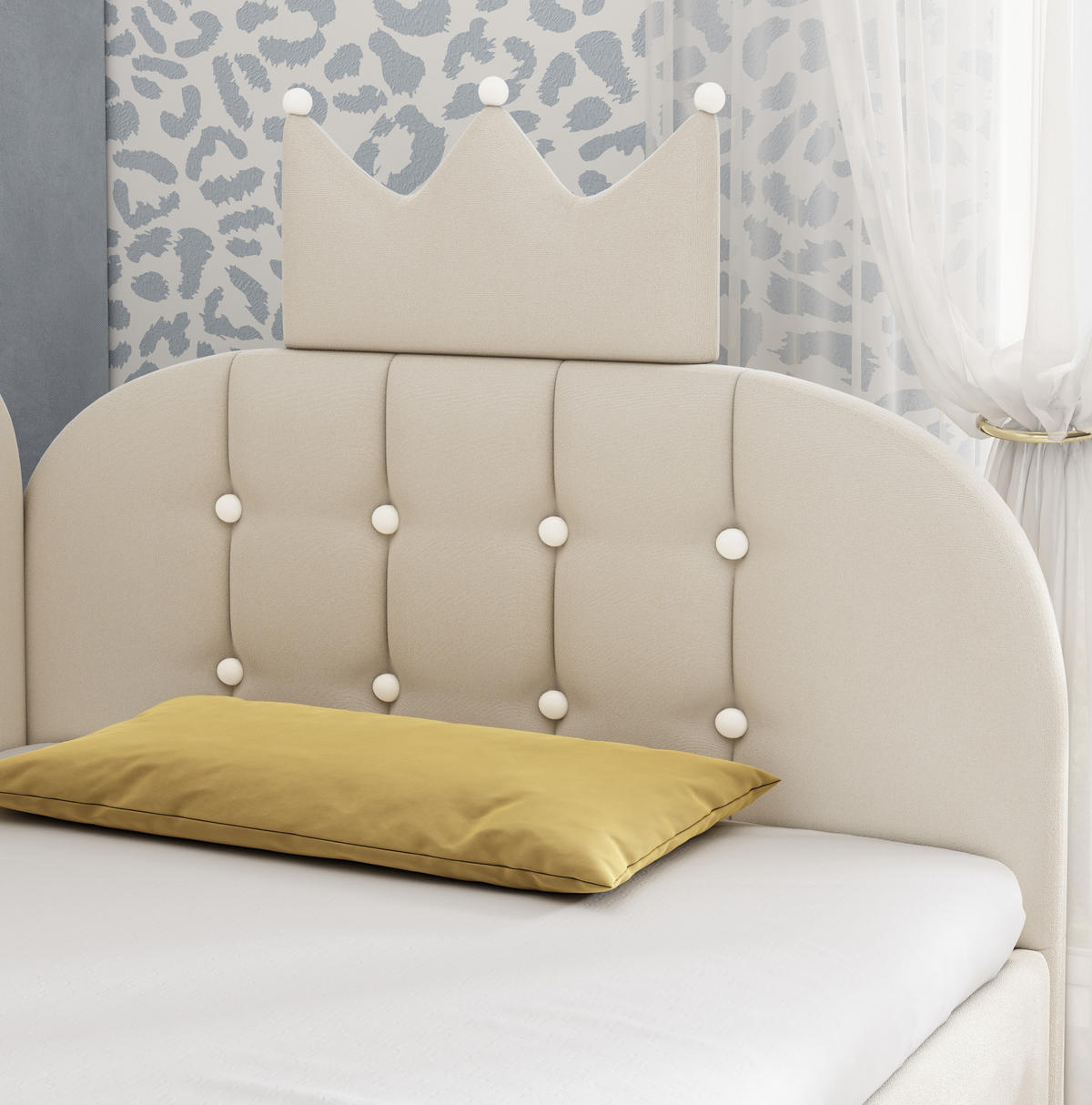 POLSTERBETT 90/200 cm Beige aus Samt mit Stauraum - Beige, Textil (90/200cm) - OKMYHOME