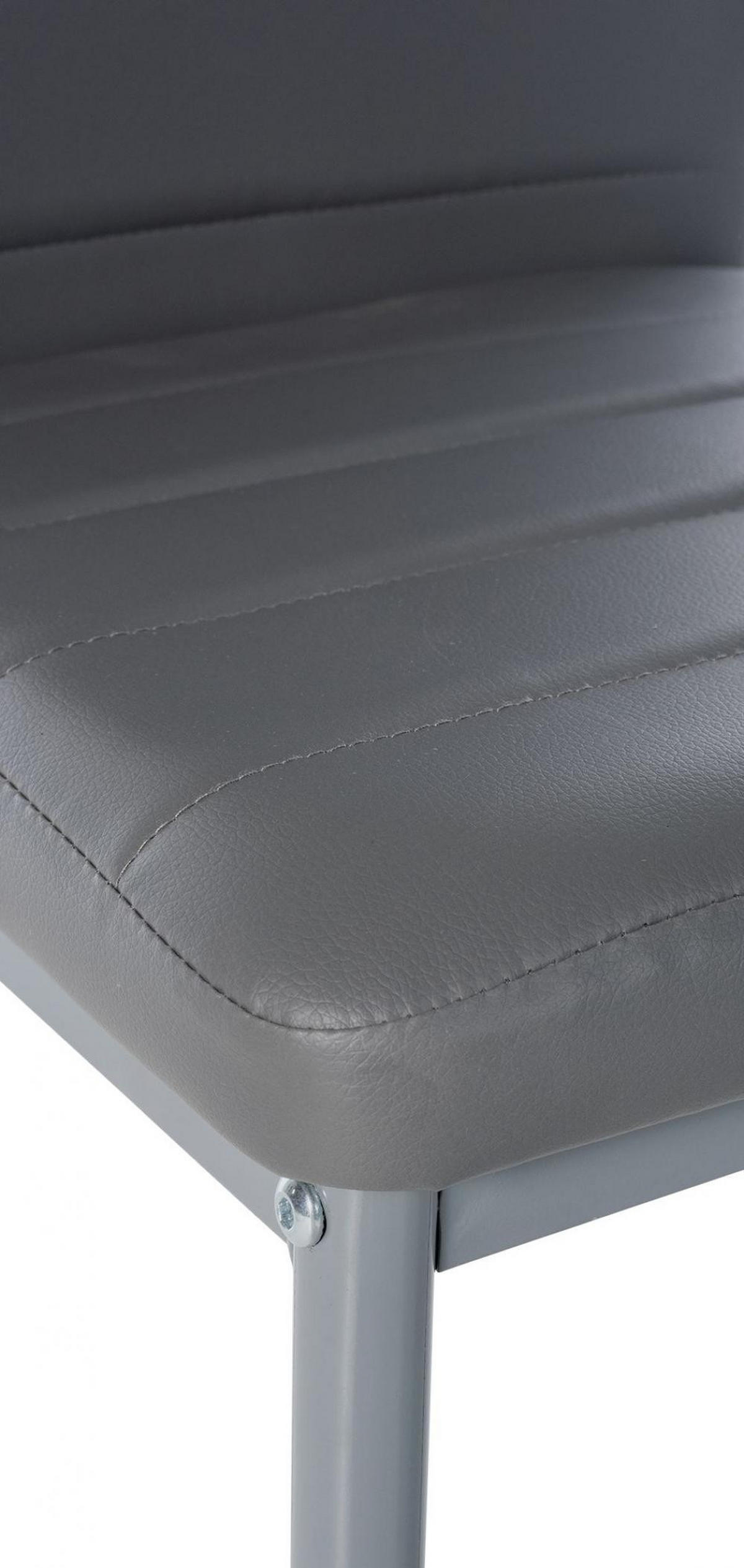 STUHL Lederlook grau - Grau, Textil/Metall (41.5/99/40cm) - CLP