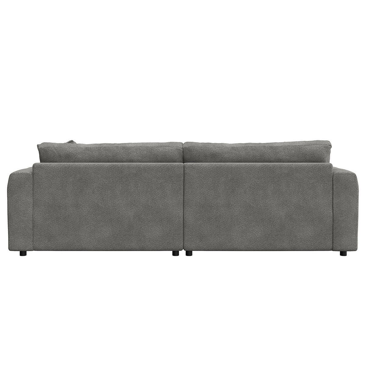 ECKSOFA mit Longchair - Schwarz/Grau, Kunststoff/Textil (238/183cm) - home24