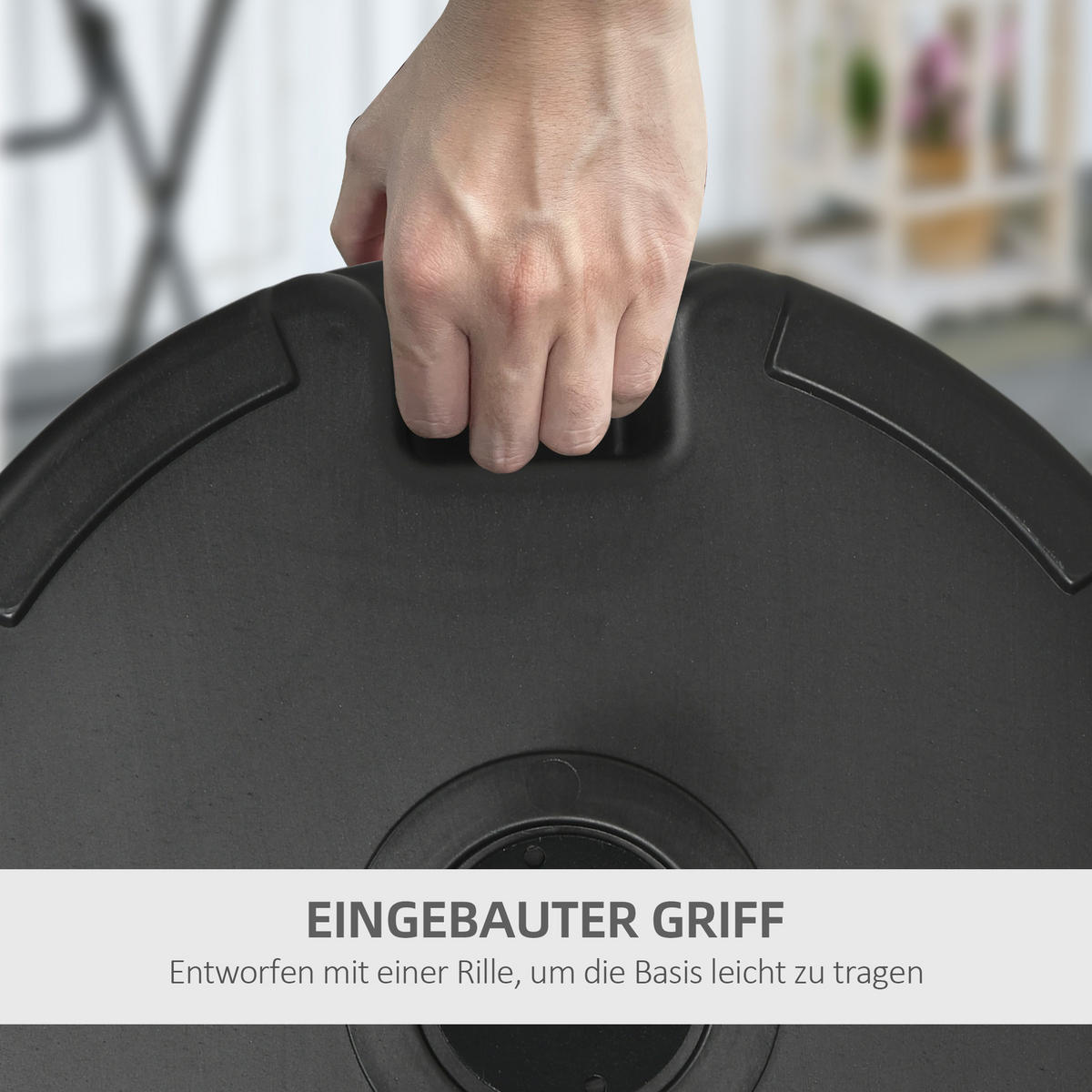 SONNENSCHIRMSTÄNDER bis 35 kg befüllbar - Schwarz, Kunststoff (56/56cm) - Outsunny