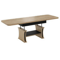 COUCHTISCH rechteckig Eiche Gold - Schwarz ausziehbar höhenverstellbar - Eichefarben/Schwarz, Holzwerkstoff (70/120/60cm) - designimpex