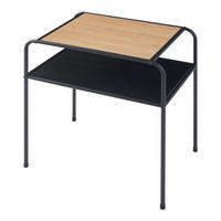 BEISTELLTISCH Krødsherad - Eichefarben/Schwarz, Holzwerkstoff/Metall (36/51/55cm) - [en.casa]