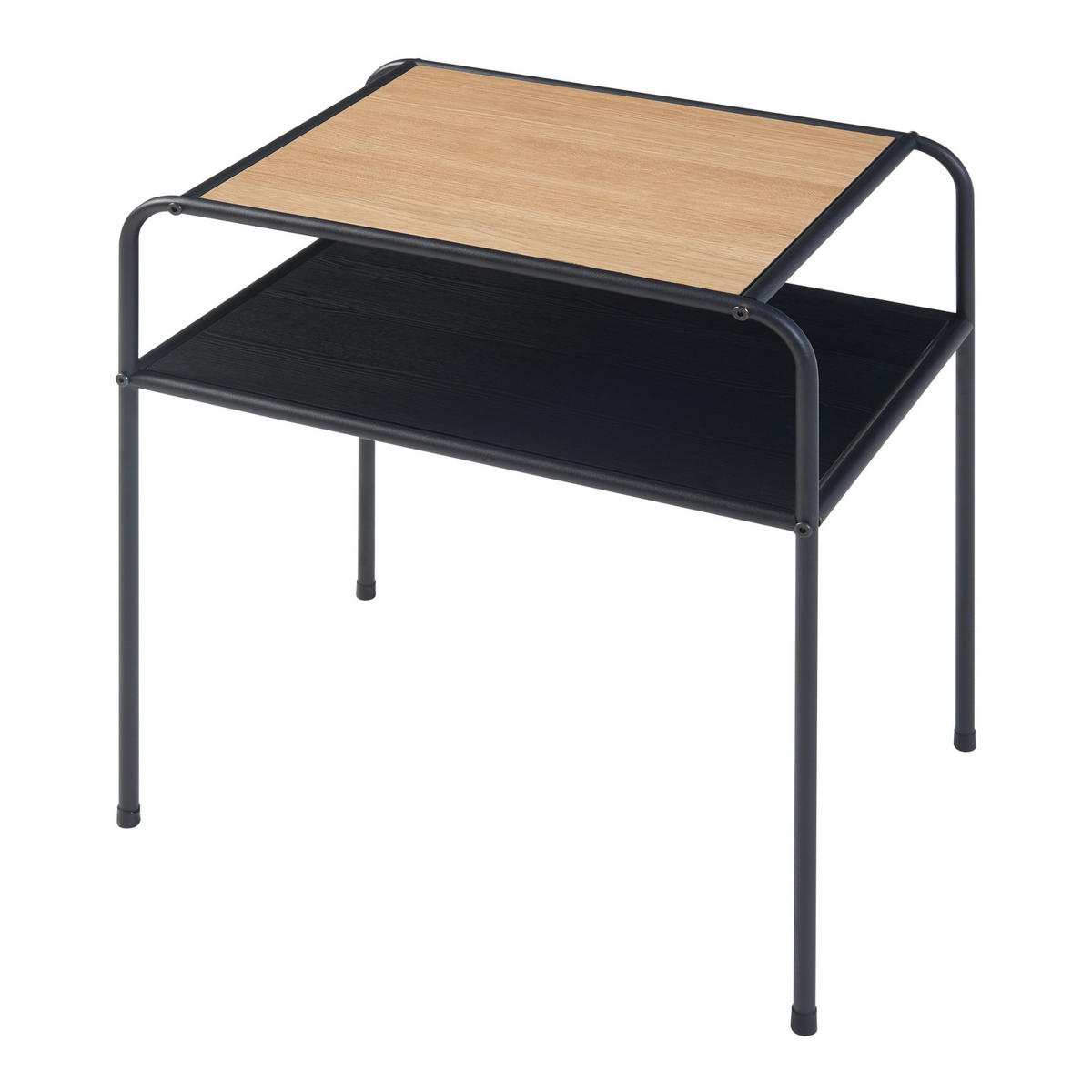 BEISTELLTISCH Krødsherad - Eichefarben/Schwarz, Holzwerkstoff/Metall (36/51/55cm) - [en.casa]