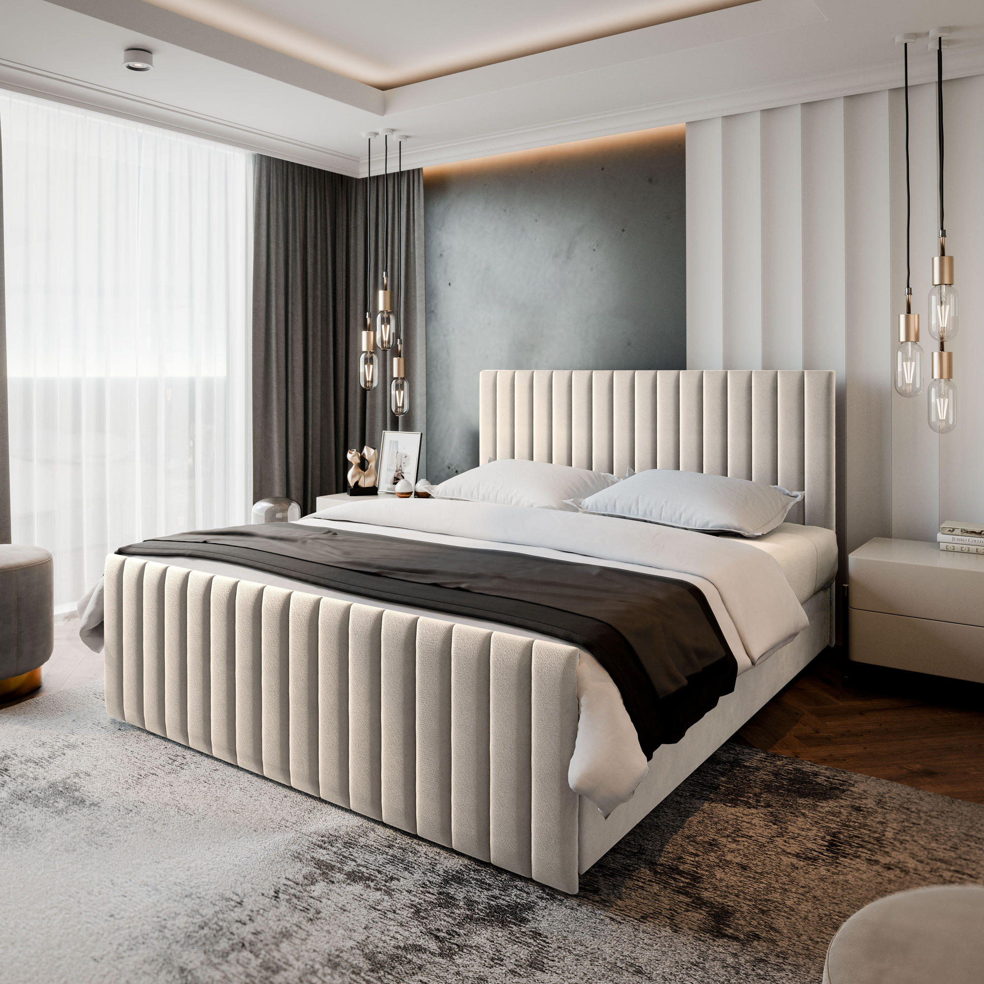 BOXBETT ARION 140x200 cm mit Matratze und Topper - Einrichtungsbeispiel