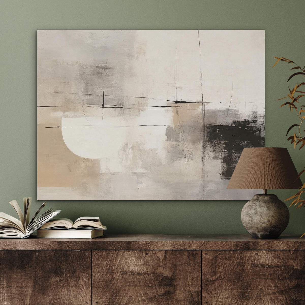 AKUSTIKPANEEL Abstrakt - Kunst - Grau 80x60 cm - Hellgrau, Textil (80/0.9/60cm) - MuchoWow
