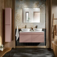 BADMÖBEL-SET 9 Teile - Iconic Rose I BM42 in Antique Rose / Weiß - Rosa/Weiß, Holz (160/160/46cm)
