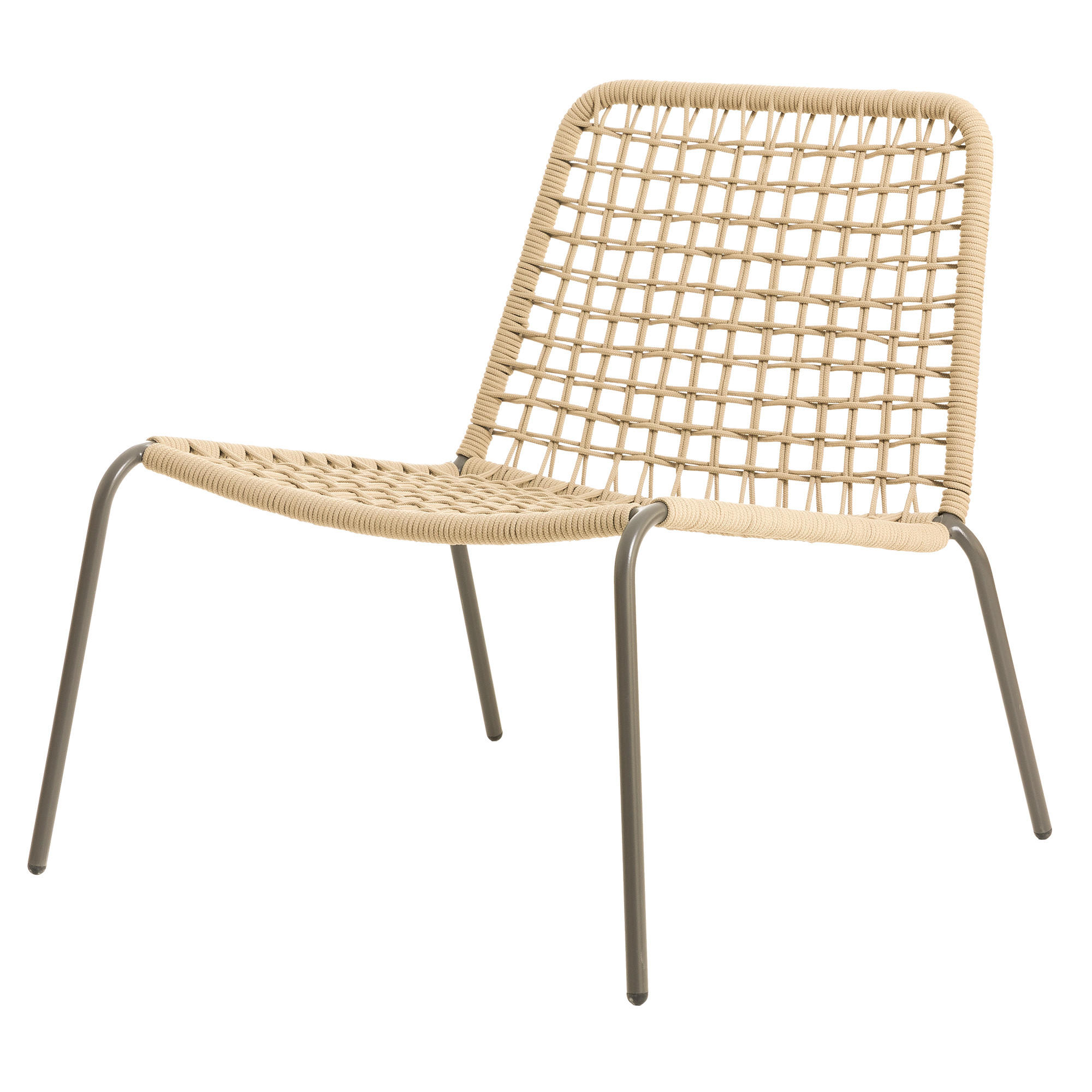 GARTENSTUHL Campbell Natürlich - Schwarz 72.5 cm x 74.5 cm - Braun, Metall (72/74/78cm) - Kenay Home