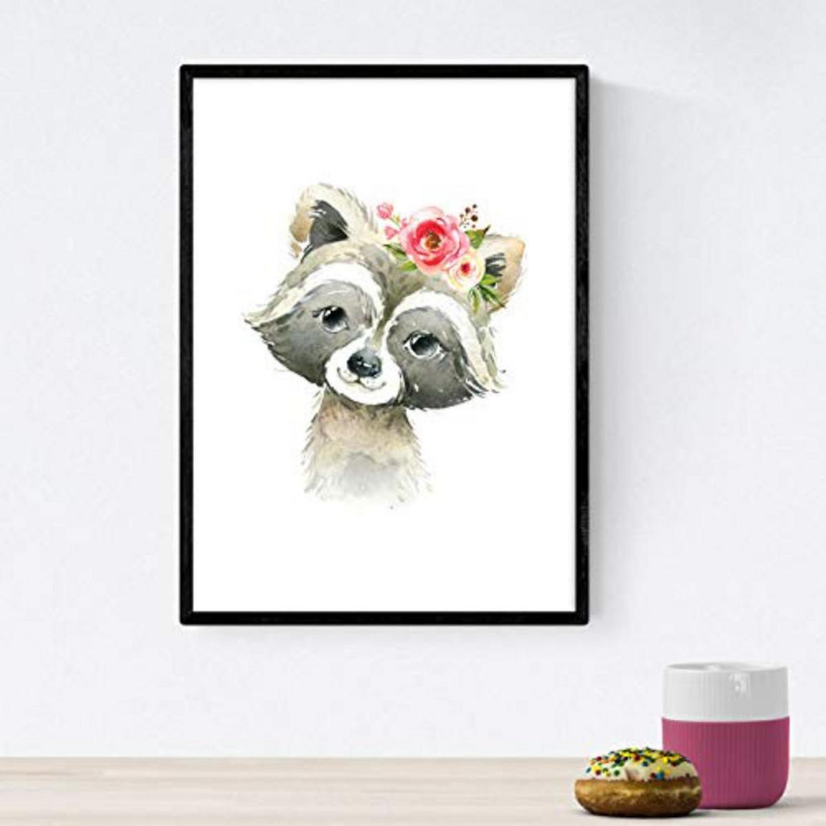 POSTER Set mit 4 Hyäne, Fuchs und Stinktier Reh A3 Rahmenlos - Klar, Papier (29.7/3cm) - Nacnic