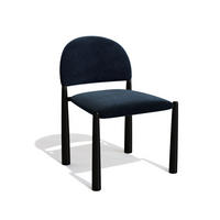 STUHL 2er-Set Texturierter Samt Dunkelblau 53cm - Dunkelblau, Textil (53/12.4/56.11cm) - Sia Home