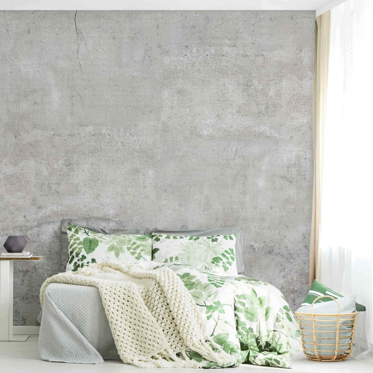 FOTOTAPETE Shabby Betonoptik 288/288 cm - Grau, Papier (288/288cm) - Bilderwelten