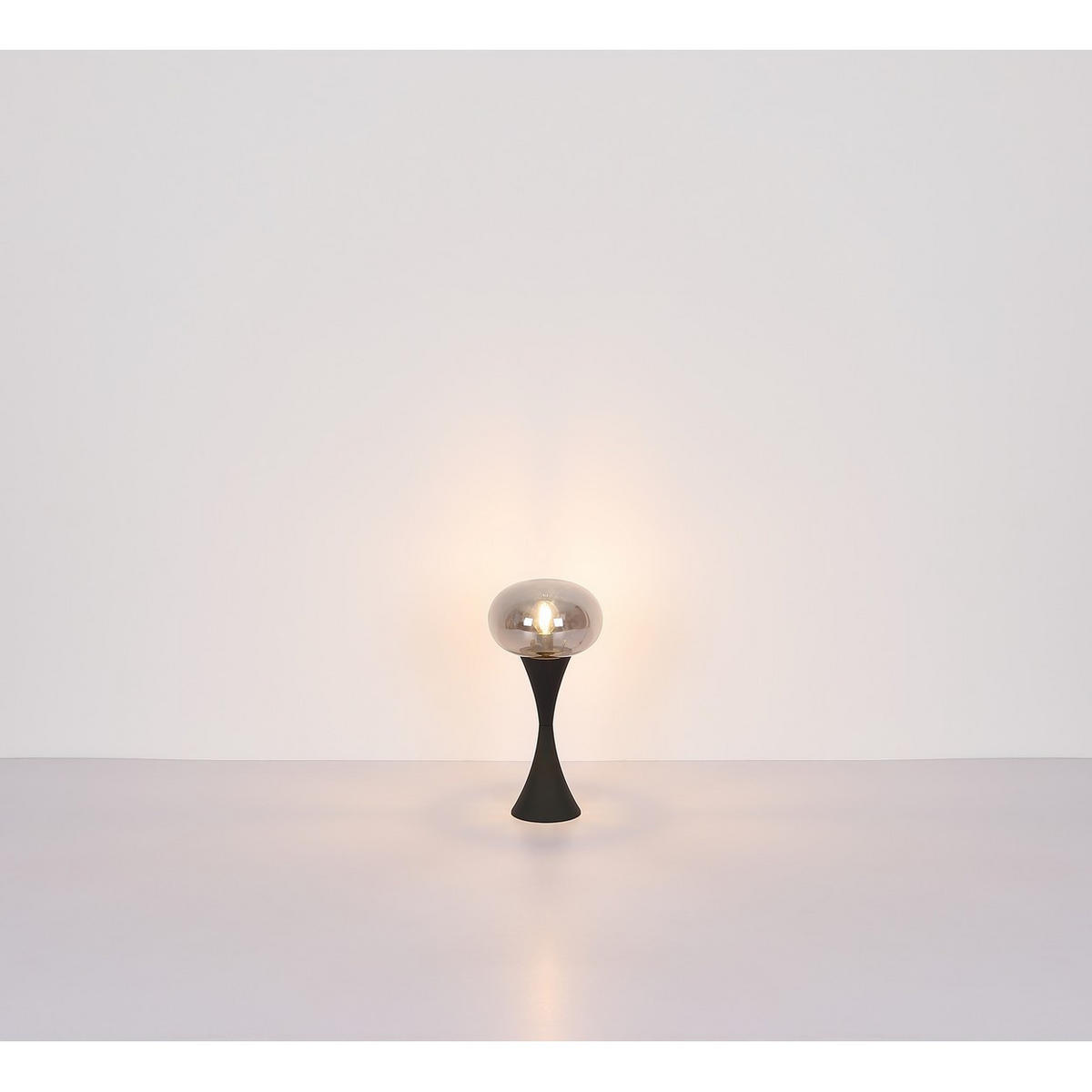 TISCHLEUCHTE Metall Schwarz Rauchglas Lula - Schwarz, Glas (18/18/36.9cm) - Globo Lighting