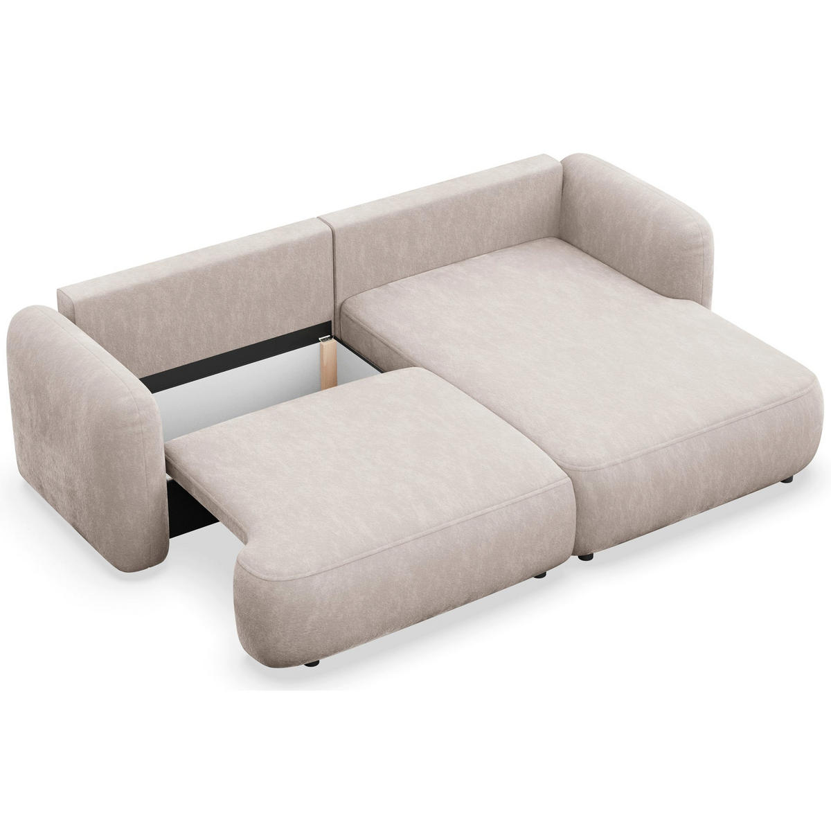 ROHOVÁ SEDAČKA Tvoya světle béžová žinylka - černá/ecru, textil/plast (175/267cm) - Selsey