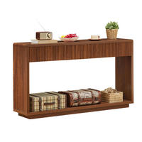 KONSOLENTISCH aus Spanplatte und MDF 150x35x85 cm Nussbaum mit 2 Schubladen und offenem Ablagefach - Walnussfarben, Holzwerkstoff (150/35/85cm) - IVMEU