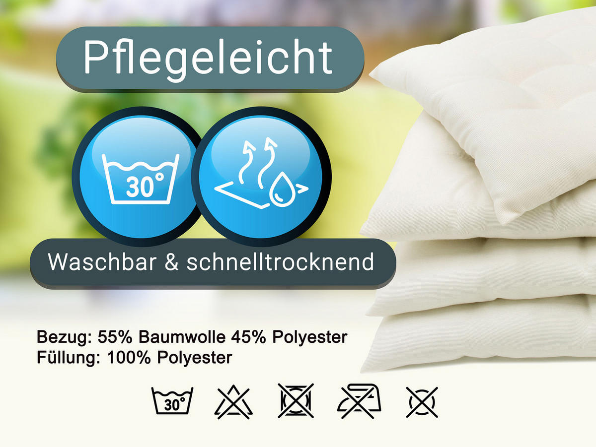 STUHLKISSEN, 4er-Set, 40x40 cm, 100% Polyester, Weiß - Creme, Textil (40/40/3cm) - Zollner