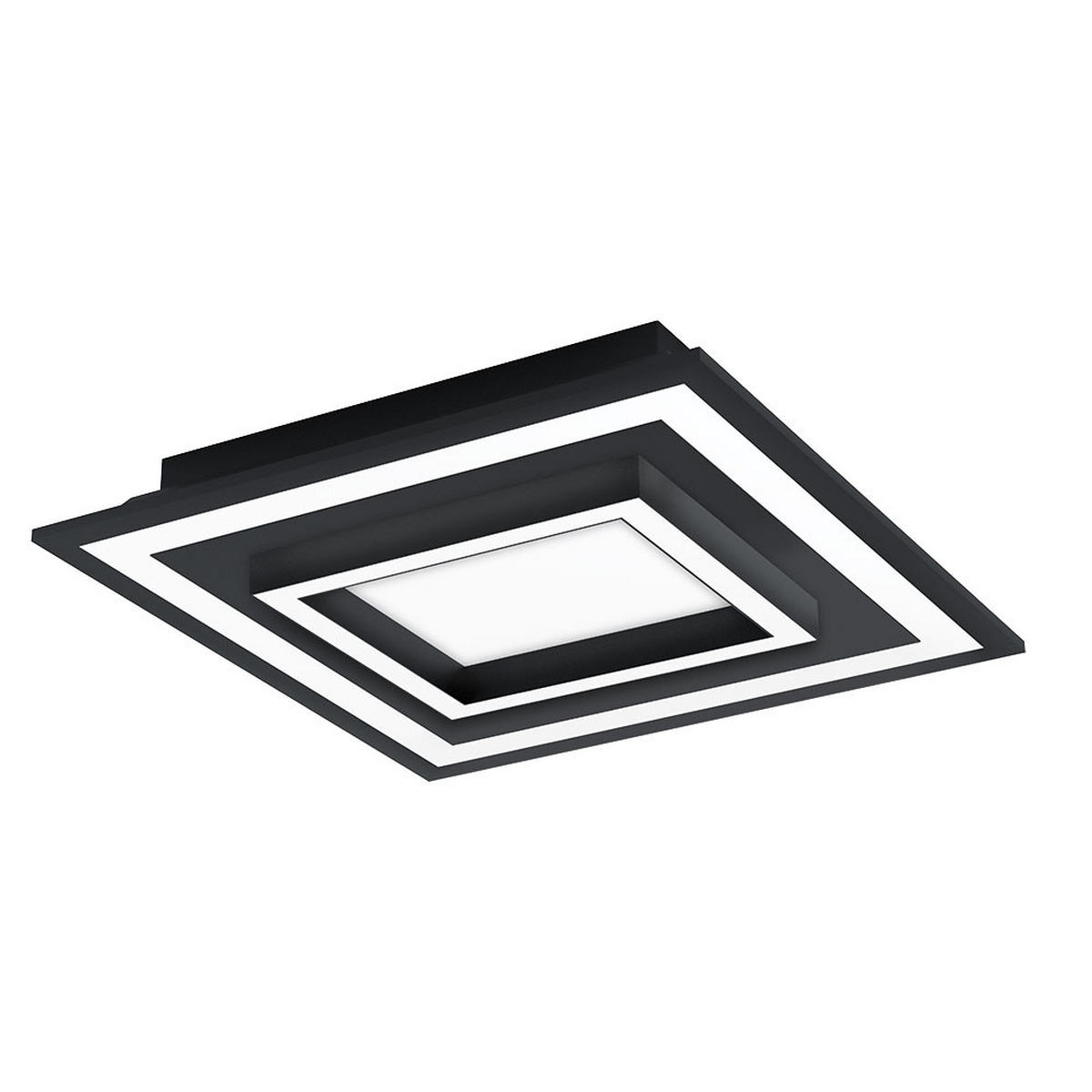 DECKENLEUCHTE LED Stahl, Schwarz, schwenkbar - Schwarz, Metall (45/45/7cm)