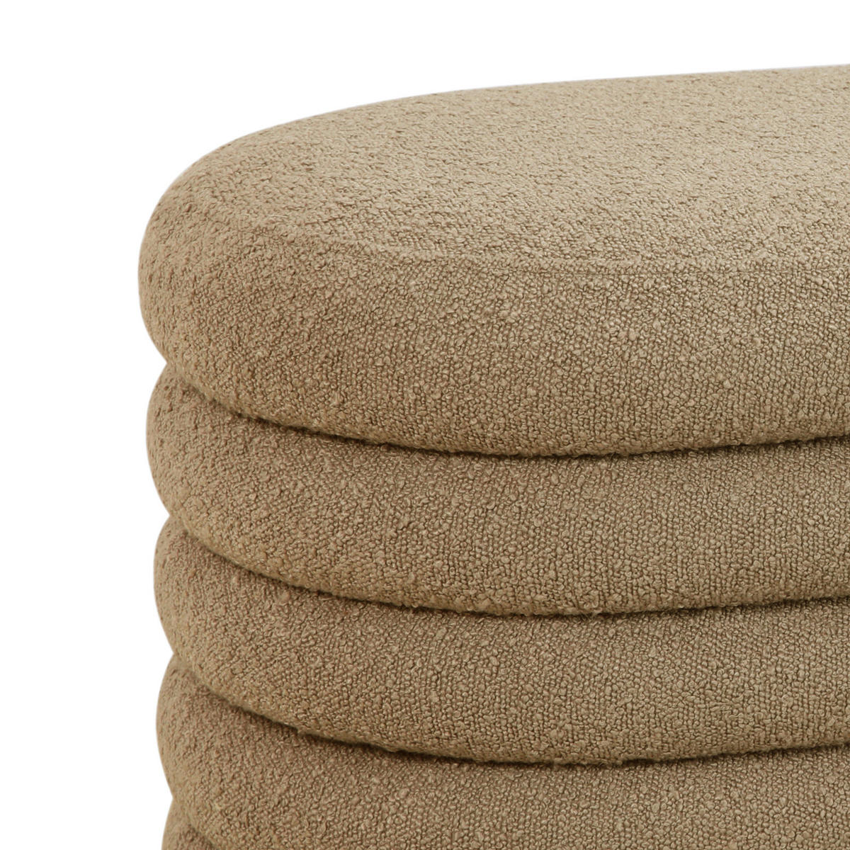 HOCKER BLOSSOM mit Aufbewahrung Boucle Hellbraun - Braun, Textil (45/42/60cm) - SVITA