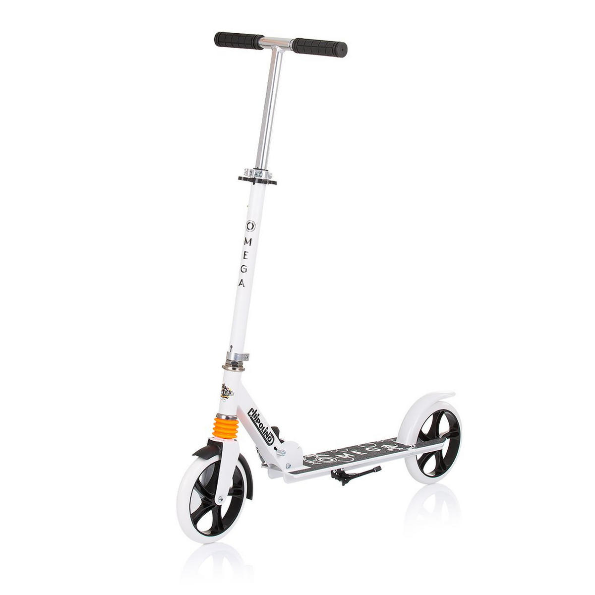 KINDERROLLER Omega weiß ABEC-7 Lager verstellbar faltbar Bremse - Weiß, Metall (80/34/90cm) - Chipolino