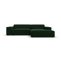MODULARES-ECKSOFA rechts Jodie aus Samt flaschengrün 3 Sitzplätze - Dunkelgrün, Textil (166/224cm) - Micadoni