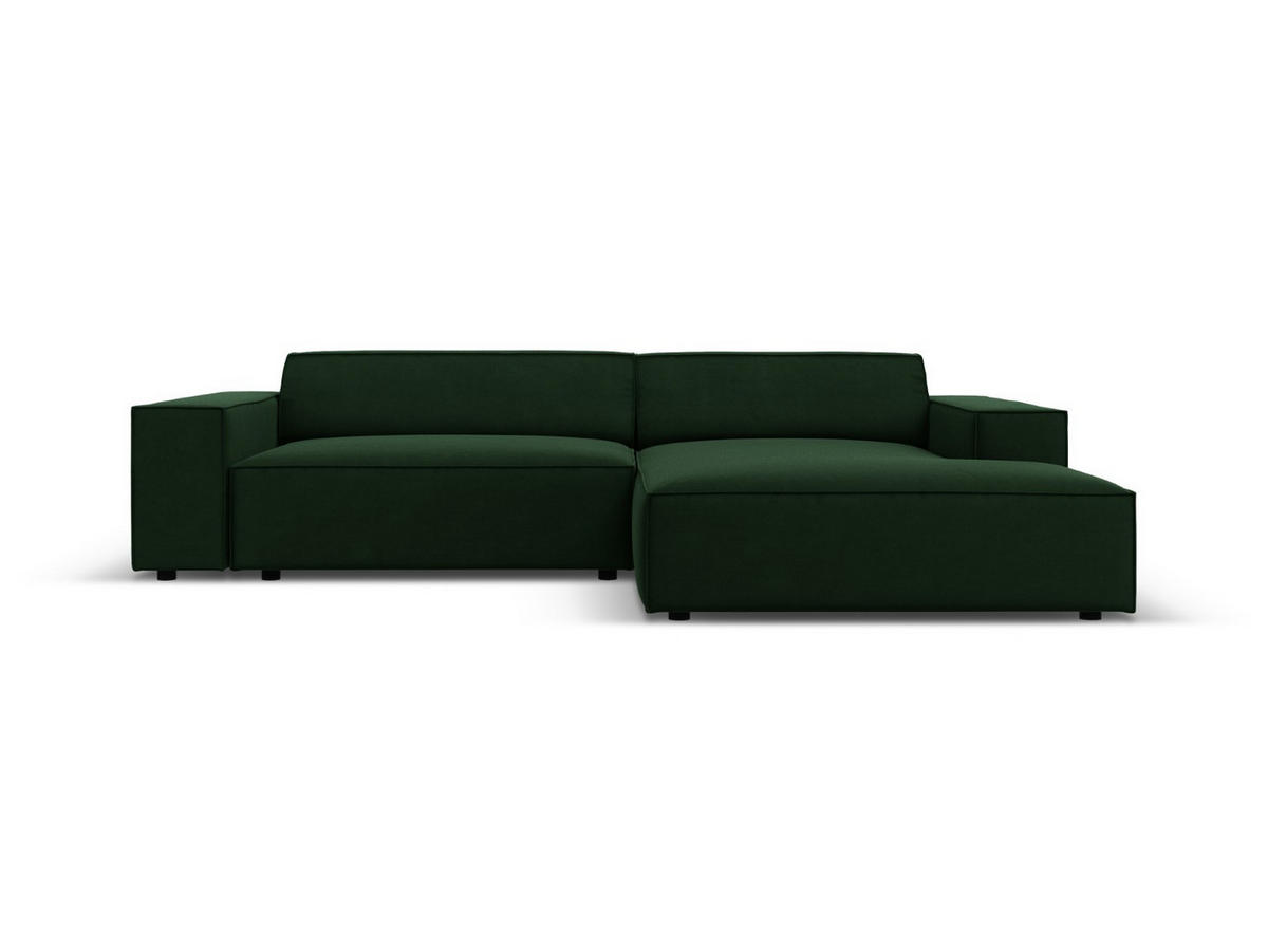 MODULARES-ECKSOFA rechts Jodie aus Samt flaschengrün 3 Sitzplätze - Dunkelgrün, Textil (166/224cm) - Micadoni