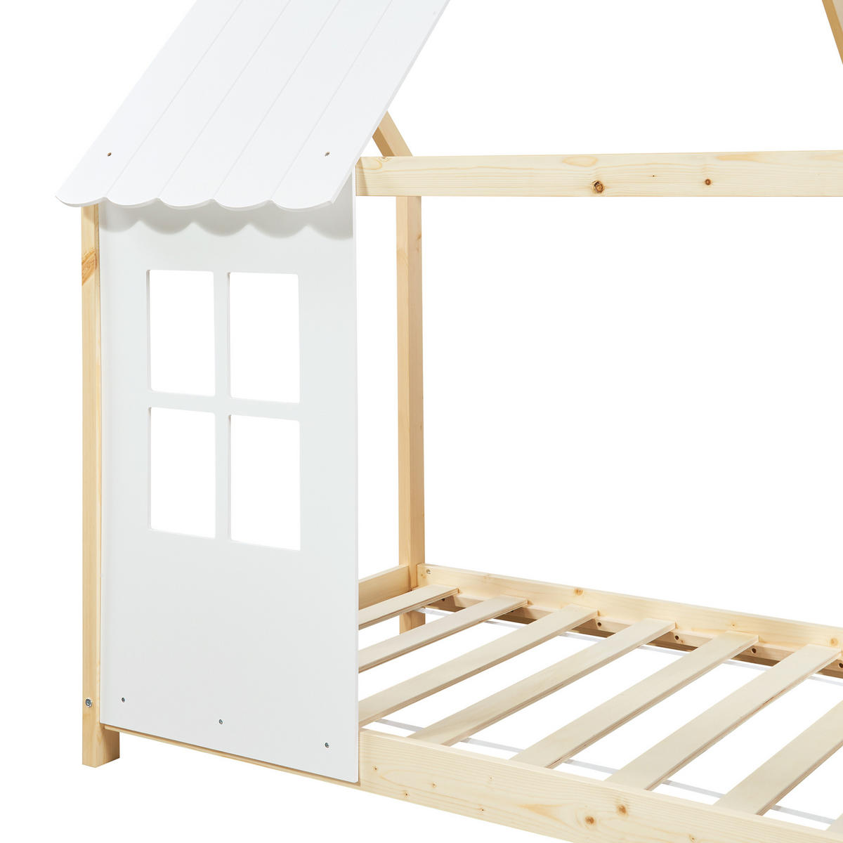 HAUSBETT Tostedt - Naturfarben, Holz (90/200cm) - [en.casa]