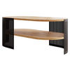 COUCHSITCH Fikoli Oval II - Eichefarben/Schwarz, Holzwerkstoff/Metall (100/50/40cm) - MIRJAN24