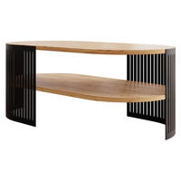 COUCHSITCH Fikoli Oval II - Eichefarben/Schwarz, Holzwerkstoff/Metall (100/50/40cm) - MIRJAN24