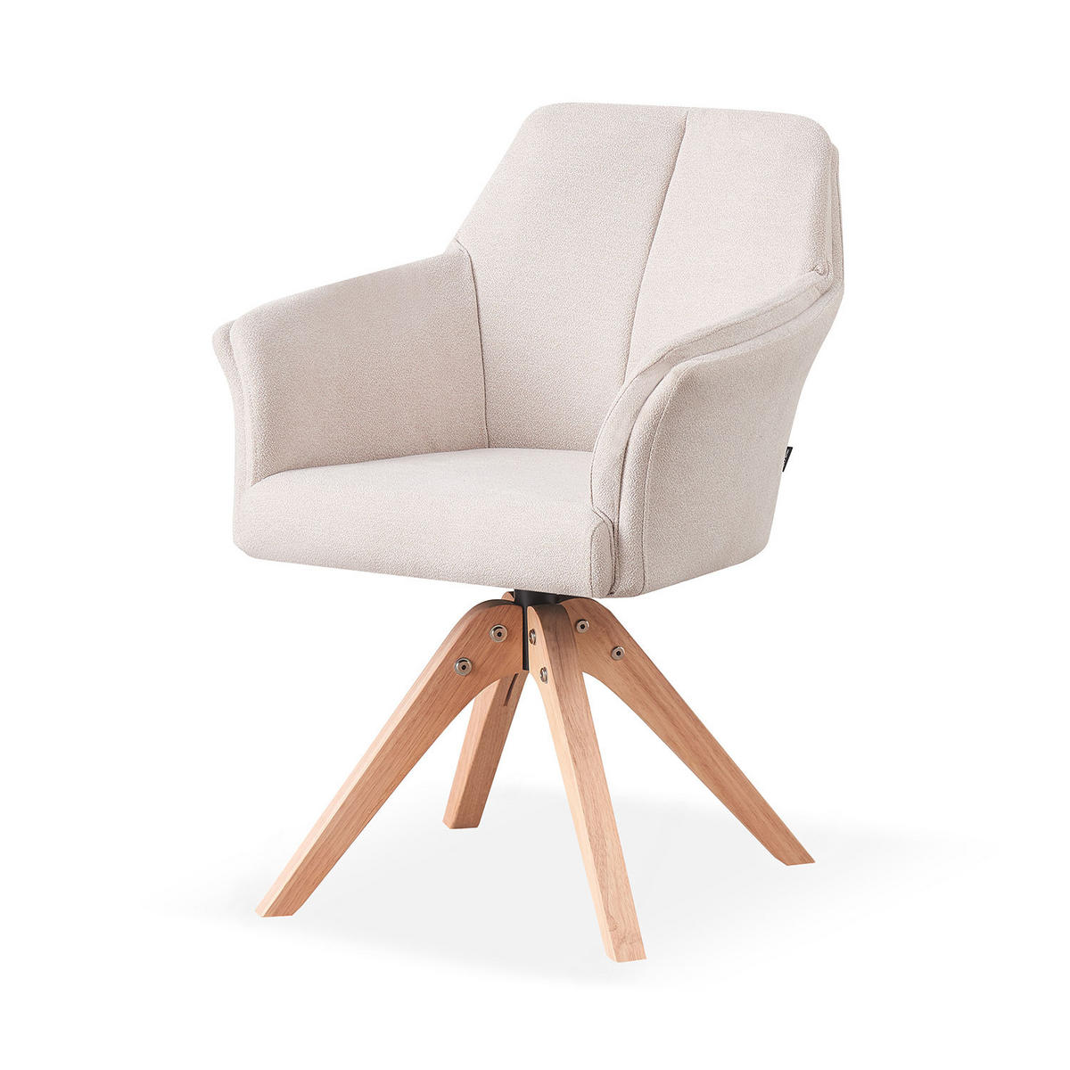 ARMLEHNSTUHL DAISY Creme - Creme, Holz/Textil (63/83/64cm) - B&D Home