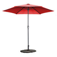 SONNENSCHIRM 3x3m mit 4 Gewichtsplatten, Rot - Rot, Metall (300/300cm) - Oviala