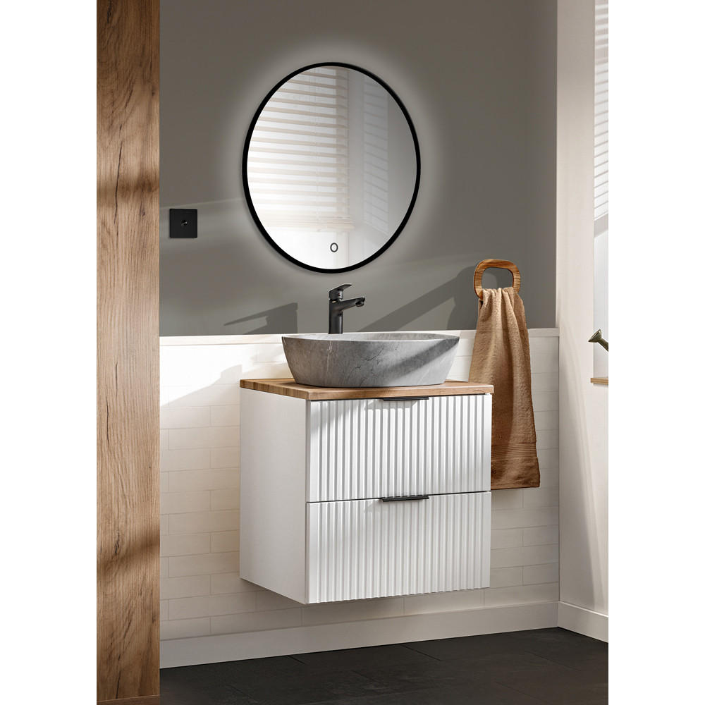 BADMÖBEL-SET 2-TLG. Adelaide-56 - Weiß, Holzwerkstoff (61/200/47cm) - Lomado