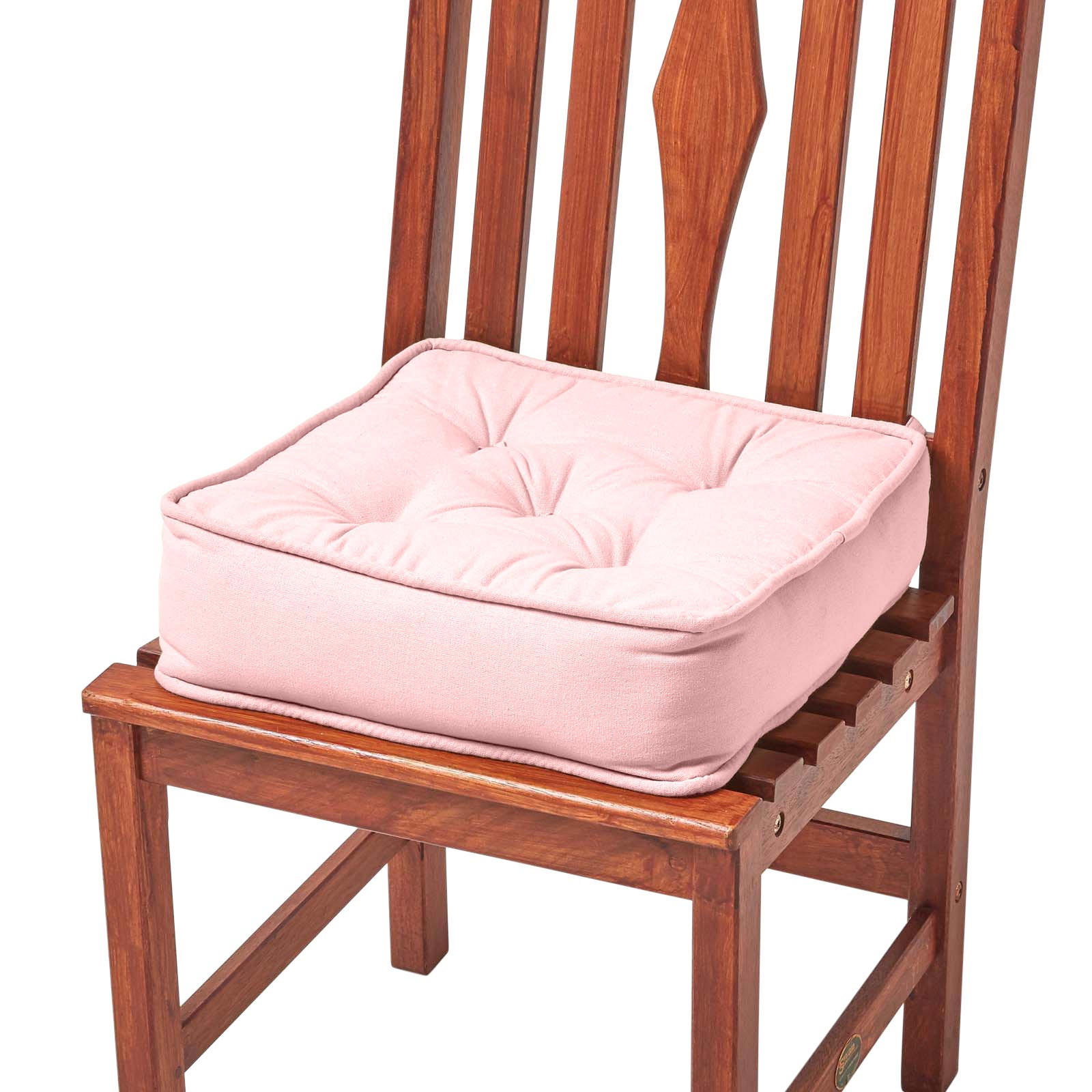 SITZKISSEN rosa 40/40/10 cm – Stuhlkissen Baumwolle - Rosa, Textil (40/40/10cm) - Homescapes