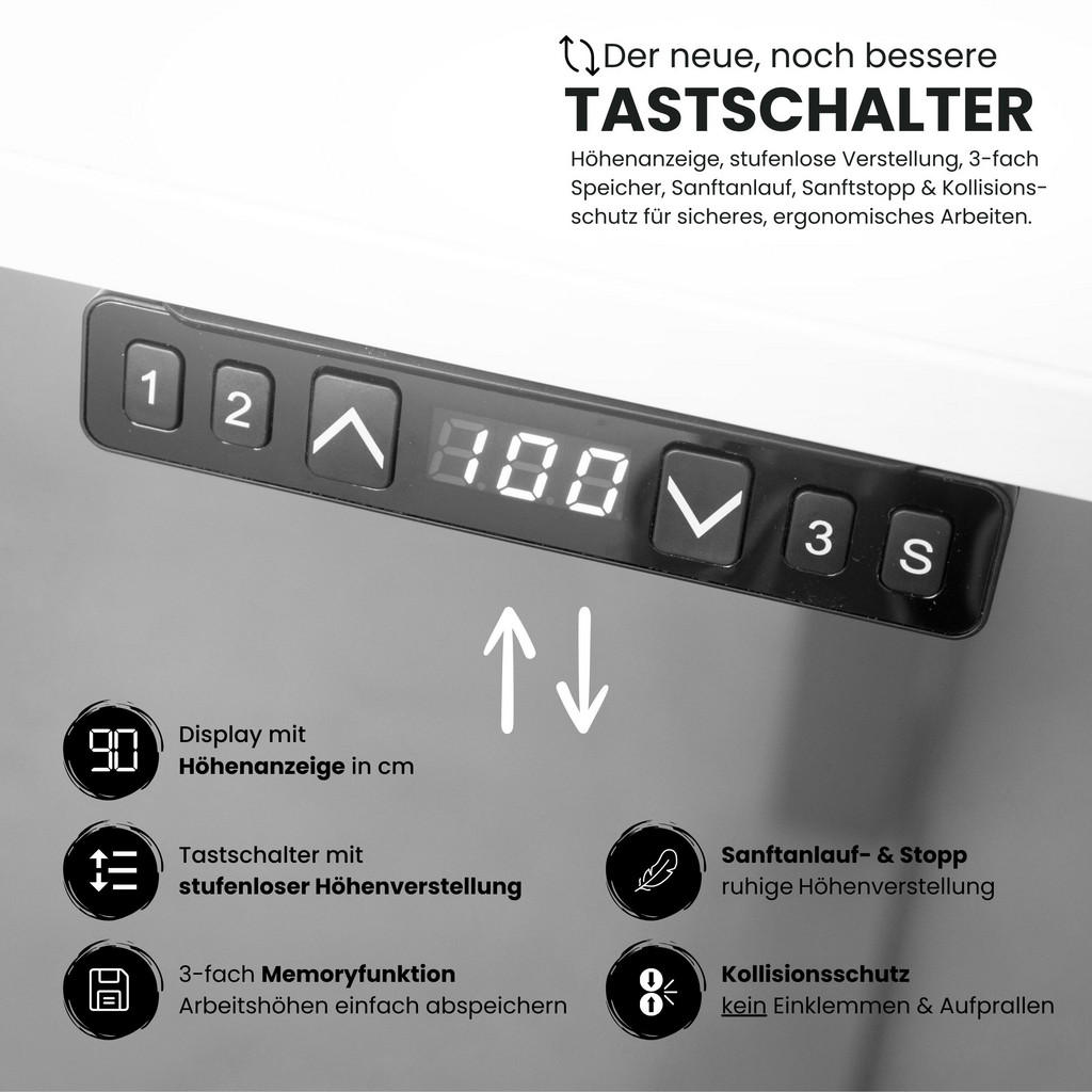 Thumbnail - bümö Schreibtisch, Graphit, Weiß, Holzwerkstoff, Nachbildung, Rechteckig, 120x74x80 cm, FSC Mix, Arbeitszimmer, Schreibt...